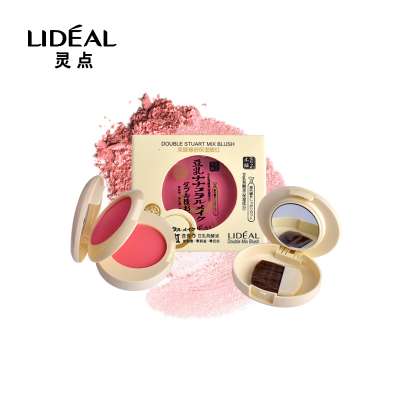 Private label 6 colors beautiful long-lasting double-deck colors Blush silky makeup blusher powder platter