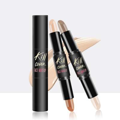 OEM 3 colors Brighten Whitening waterproof 3D stereo double-headed highlighter smooth face makeup concealer stick