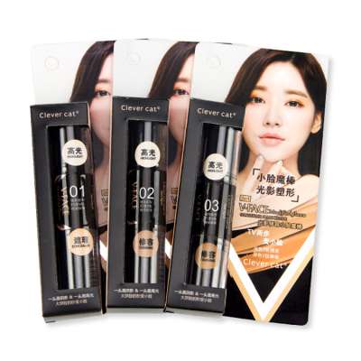 3D Face Makeup Double Side Concealer Stick Highlighter Repair Face Contour custom your own logo concealer stick