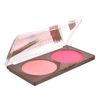 Waterproof Soft Smooth Long-lasting Shiny Pink Cheek Double Blusher Makeup Delicate pressed from Powder pink blush